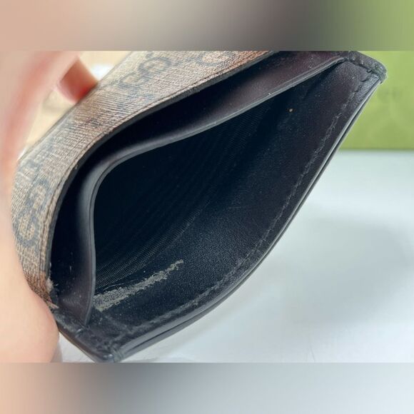 Authentic Gucci Beige GG Supreme Kingsnake Card Holder - Picture 6 of 10